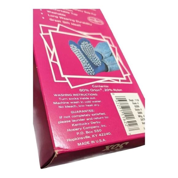 Vintage Ladies Slipper Socks Purple OSFA‎ Kentucky Derby Hoosery Company - Picture 4 of 4